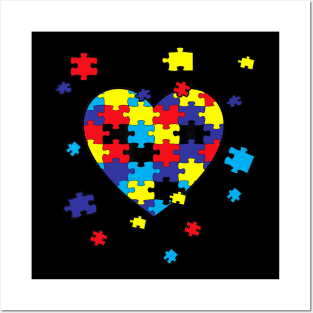 Autism Awareness T Shirt Cute Puzzle Heart Women, Kids, Men Posters and Art